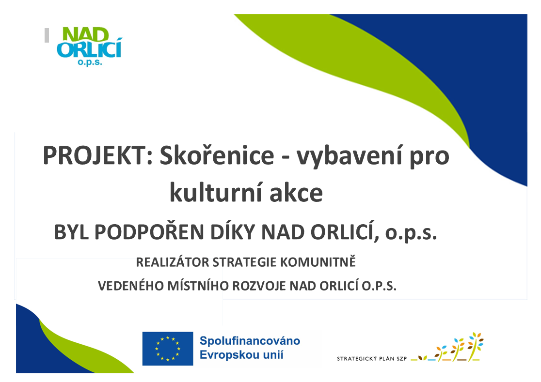 Dotace - vybavení pro kulturní akce